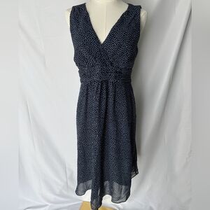 Motherhood Tie Waist Sleeveless Dress Maternity Medium Polka Dotted
